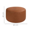 Puff Redondo Organico Imperial 45x60 cm Corino Avelã Camel IMPO