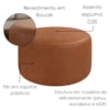 Puff Redondo Organico Imperial 45x60 cm Corino Avelã Camel IMPO