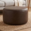 Puff Redondo Organico Imperial 45x60 cm Corino Canela IMPO