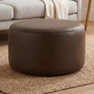 Puff Redondo Organico Imperial 45x60 cm Corino Canela IMPO