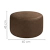 Puff Redondo Organico Imperial 45x60 cm Corino Canela IMPO