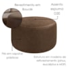Puff Redondo Organico Imperial 45x60 cm Corino Canela IMPO