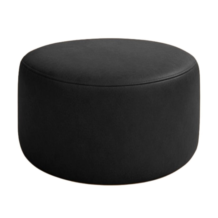 Puff Redondo Organico Imperial 45x60 cm Corino Preto IMPO