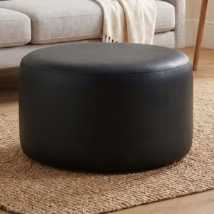 Puff Redondo Organico Imperial 45x60 cm Corino Preto IMPO