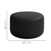 Puff Redondo Organico Imperial 45x60 cm Corino Preto IMPO