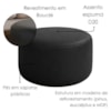Puff Redondo Organico Imperial 45x60 cm Corino Preto IMPO