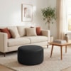 Puff Redondo Organico Imperial 45x60 cm Corino Preto IMPO