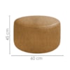 Puff Redondo Organico Imperial 45x60 cm Corino Whisky IMPO