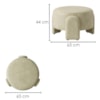 Puff Redondo Organico Lume 44x65 cm Corano TCA 211 MOLL