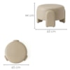 Puff Redondo Organico Lume 44x65 cm Courino TCS 725 MOLL