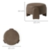 Puff Redondo Organico Lume 44x65 cm Courino TCS 729 MOLL