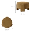 Puff Redondo Organico Lume 44x65 cm Linho Color Trend TCA 219 MOLL
