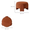 Puff Redondo Organico Lume 44x65 cm Linho Color Trend TCA 303 MOLL