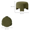 Puff Redondo Organico Lume 44x65 cm Linho Color Trend TCA 307 MOLL