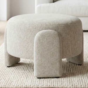 Puff Redondo Organico Lume 44x65 cm Linho TCS 701 MOLL