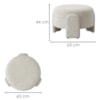 Puff Redondo Organico Lume 44x65 cm Linho TCS 701 MOLL