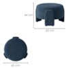 Puff Redondo Organico Lume 44x65 cm Linho TCS 718 MOLL