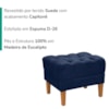 Puff Retro Capitone Pes Madeira Suede Azul Marinho MPassos