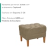Puff Retro Capitone Pes Madeira Suede Capuccino MPassos