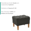 Puff Retro Capitone Pes Madeira Suede Cinza Escuro MPassos