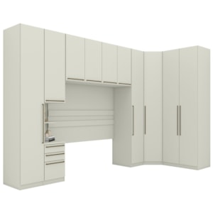 Quarto Casal Modulado 10 Portas 367x162 cm Seletto Areia Henn