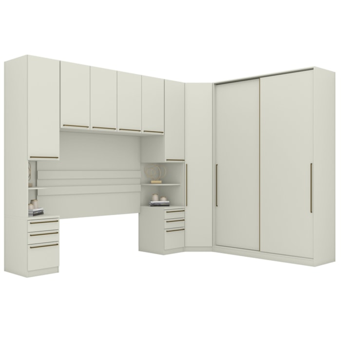 Quarto Casal Modulado 5 Pecas Seletto Areia Henn