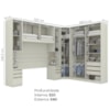 Quarto Casal Modulado 5 Pecas Seletto Areia Henn