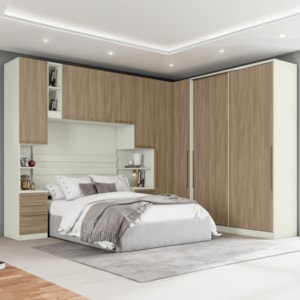 Quarto Casal Modulado 6 Pecas Seletto Areia Jequitiba Henn