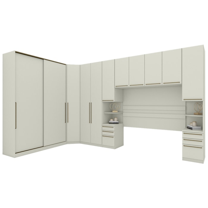 Quarto Casal Modulado Completo 6 Pecas Seletto Areia Henn