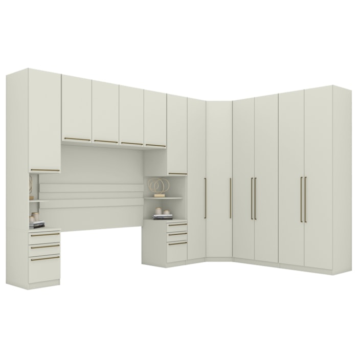 Quarto Casal Modulado Completo 7 Pecas Seletto Areia Henn