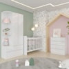 Quarto Infantil 3 Pecas Berco Grade Fixa Labirinto Branco Henn