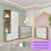Quarto Infantil 3 Pecas Berco Grade Fixa Labirinto Rustico Branco Henn