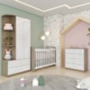 Quarto Infantil 3 Pecas Berco Grade Fixa Labirinto Rustico Branco Henn