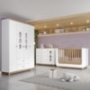 Quarto Infantil 3 Pecas Berco Mini Cama Aconchego Branco Jequitiba HP Henn