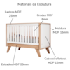 Quarto Infantil 3 Pecas Berco Mini Cama Confete Branco Jequitiba HP Henn