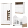 Quarto Infantil 3 Pecas Berco Mini Cama Magia Branco Jequitiba HP Henn
