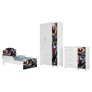 Quarto Infantil 3 Peças Com Mini Cama MDF Livia Aranha Decmade