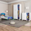 Quarto Infantil 3 Peças Com Mini Cama MDF Livia Azul Decmade
