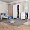 Quarto Infantil 3 Peças Com Mini Cama MDF Livia Azul Decmade