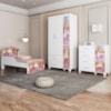 Quarto Infantil 3 Peças Com Mini Cama MDF Livia Carruagem Decmade