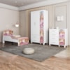 Quarto Infantil 3 Peças Com Mini Cama MDF Livia Carruagem Decmade