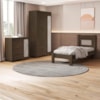 Quarto Solteiro Clara Cama Comoda E Guarda Roupa MDF Chocolate Decmade