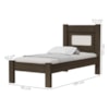 Quarto Solteiro Clara Cama Comoda E Guarda Roupa MDF Chocolate Decmade