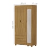 Quarto Solteiro Clara Cama Comoda E Guarda Roupa MDF Nature Decmade