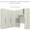 Quarto Solteiro Modulado 9 Portas Seletto Areia Henn