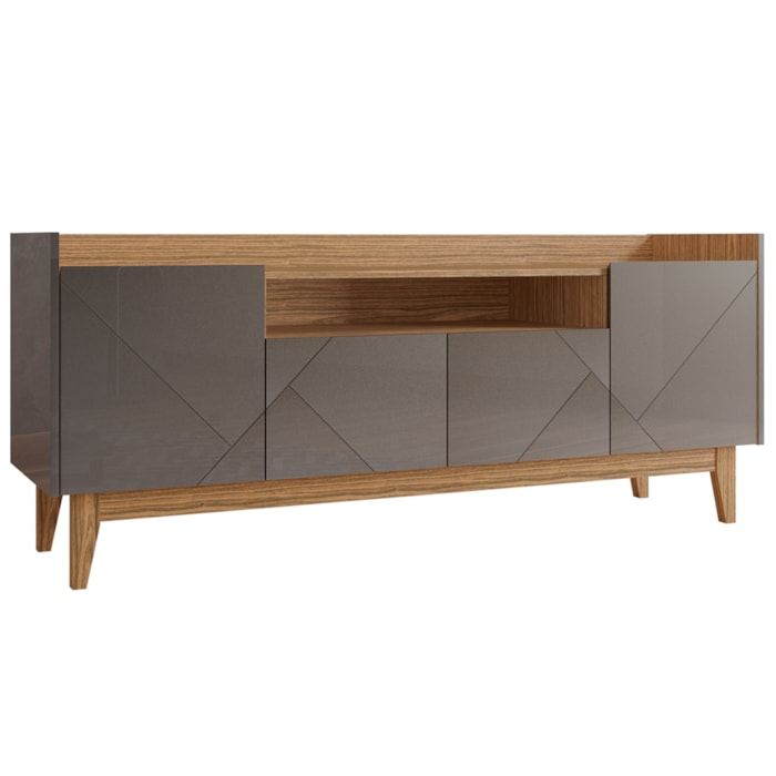 Rack 4 Portas Para TV 60 Polegadas 011071 Cinza Perola Noce DCASA