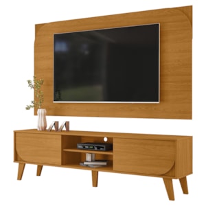 Rack Bancada Com Painel Para Tv 65 Pol 2 Portas Duna 182 cm Cinamomo Madetec