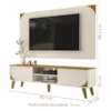 Rack Bancada Com Painel Para Tv 65 Pol 2 Portas Duna 182 cm Cinamomo Off White Madetec
