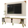Rack Bancada Com Painel Para Tv 65 Pol 2 Portas Duna 182 cm Cinamomo Off White Madetec