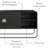 Rack Bancada Organica TV 55 Pol 150 cm 28070 Nero Preto Artesano